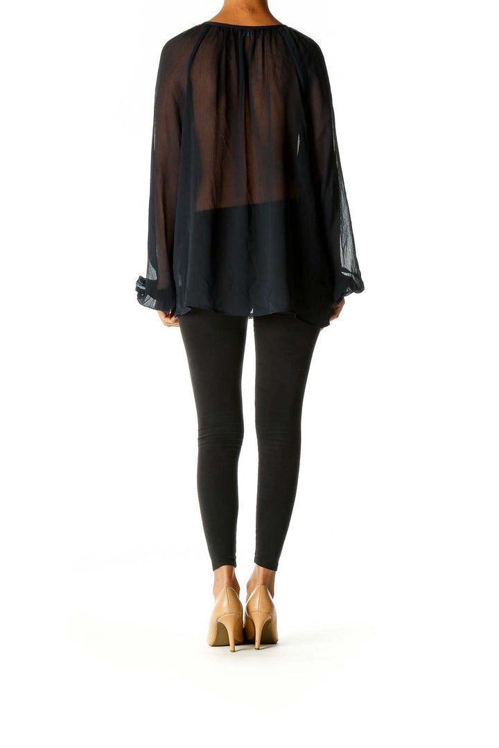 Black Solid Chic Blouse