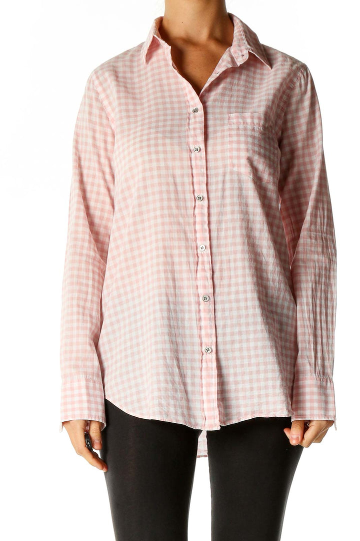 Pink Checkered Casual Shirt