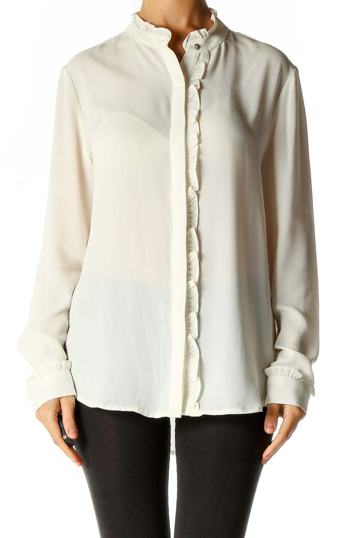 White Solid Brunch Blouse