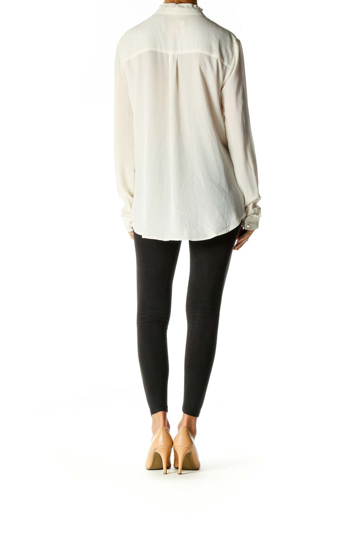 White Solid Brunch Blouse