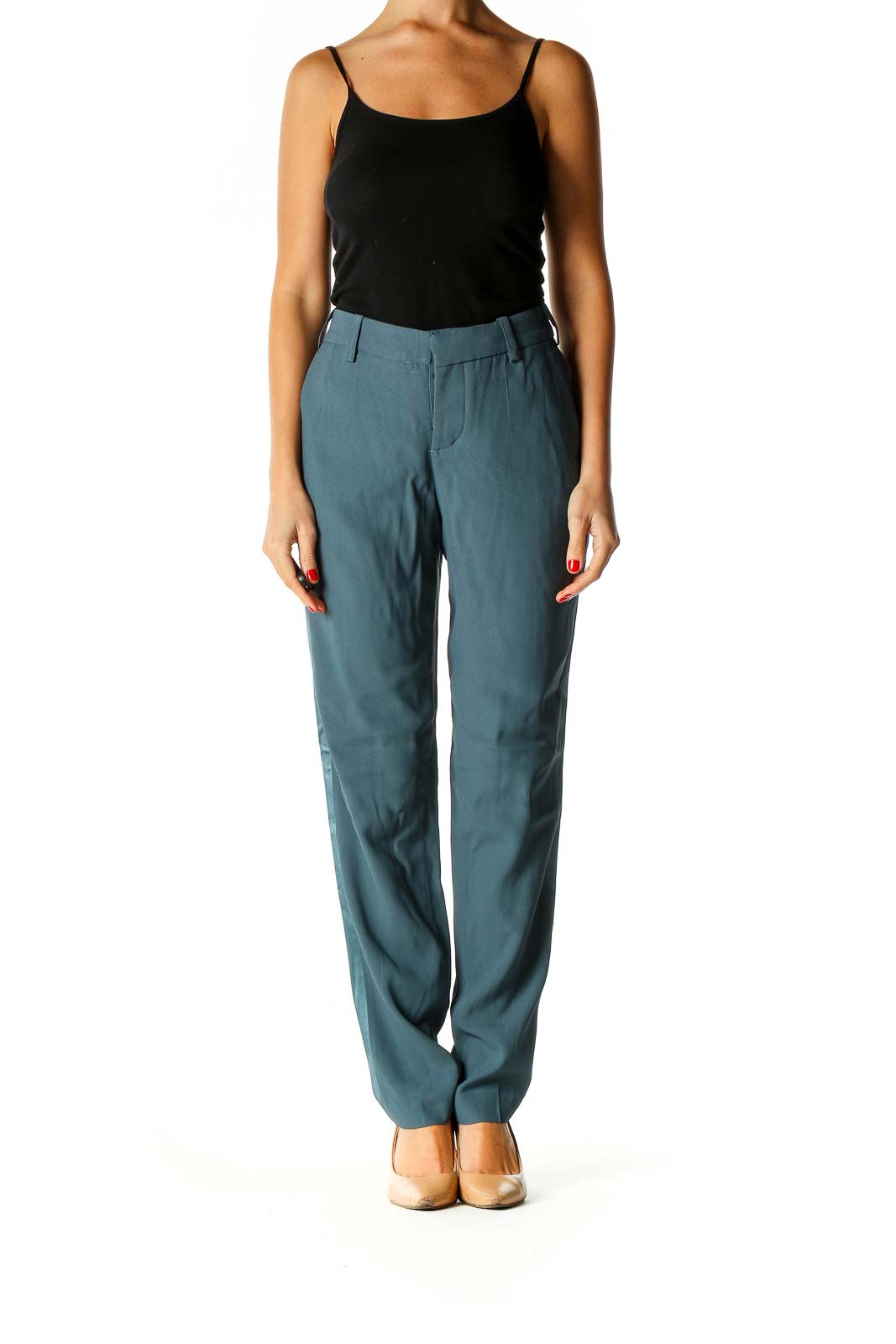 Blue Solid All Day Wear Trousers