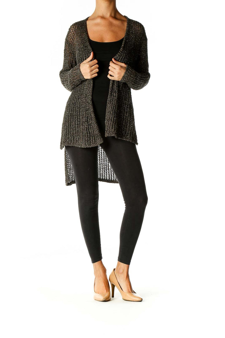 Black Texture Cardigan