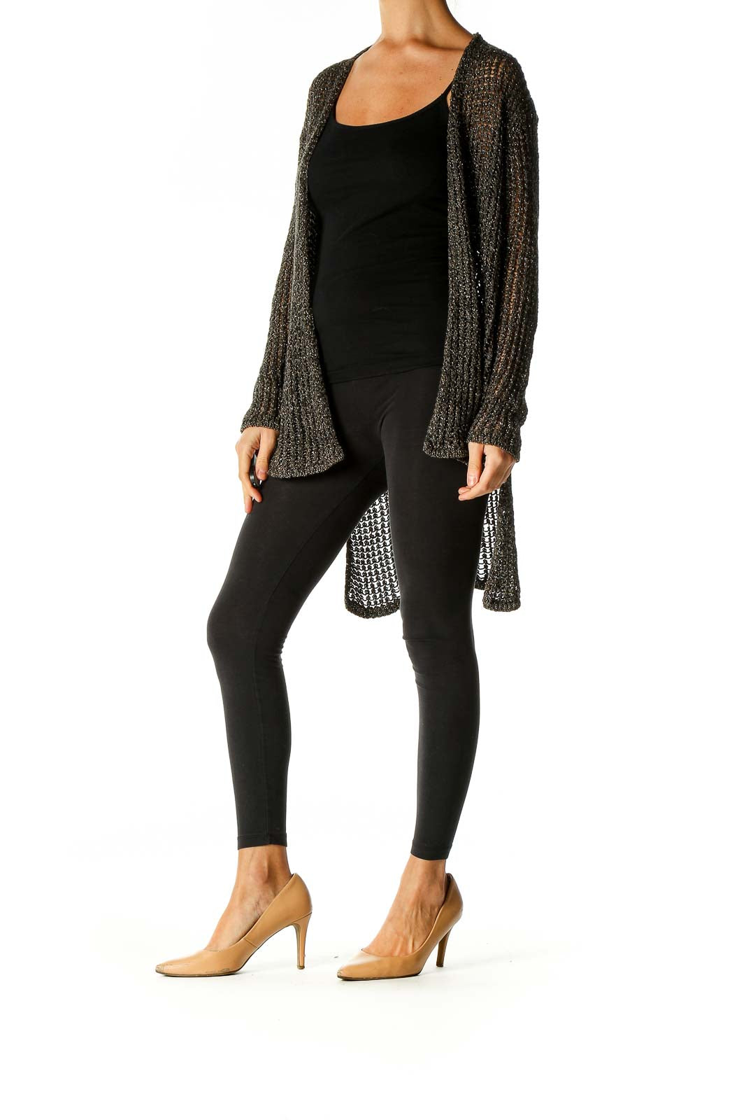 Black Texture Cardigan