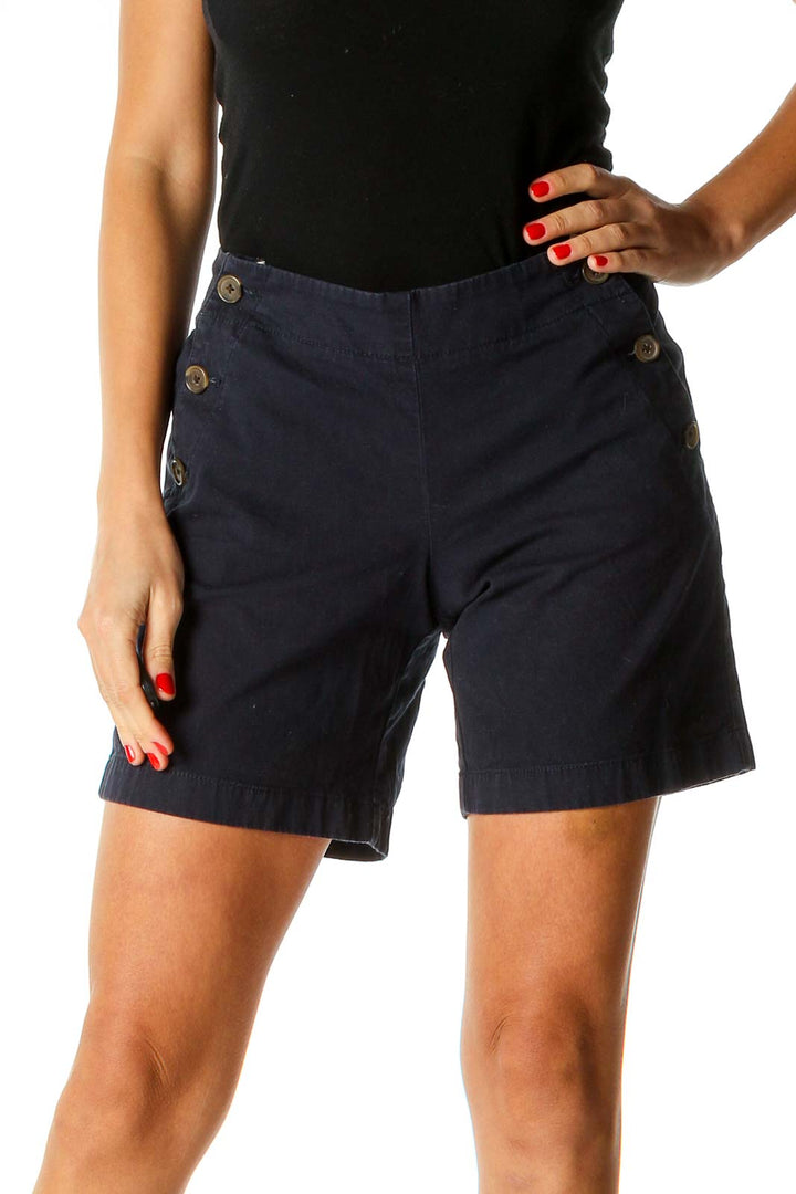 Blue Solid All Day Wear Shorts