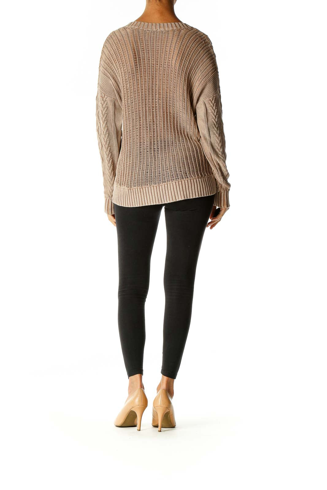 Beige Textured Sweater