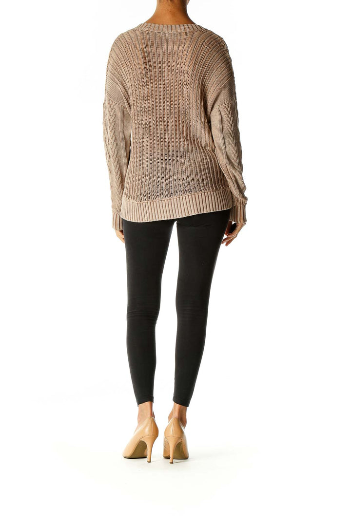 Beige Textured Sweater