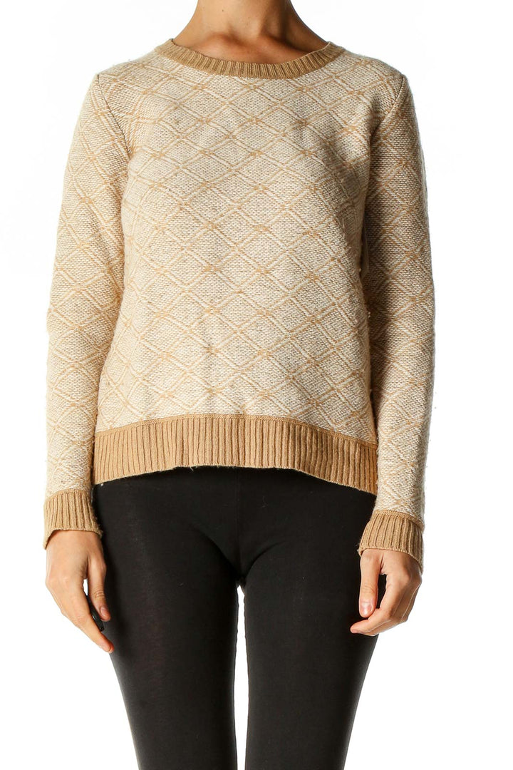 Beige Textured Sweater