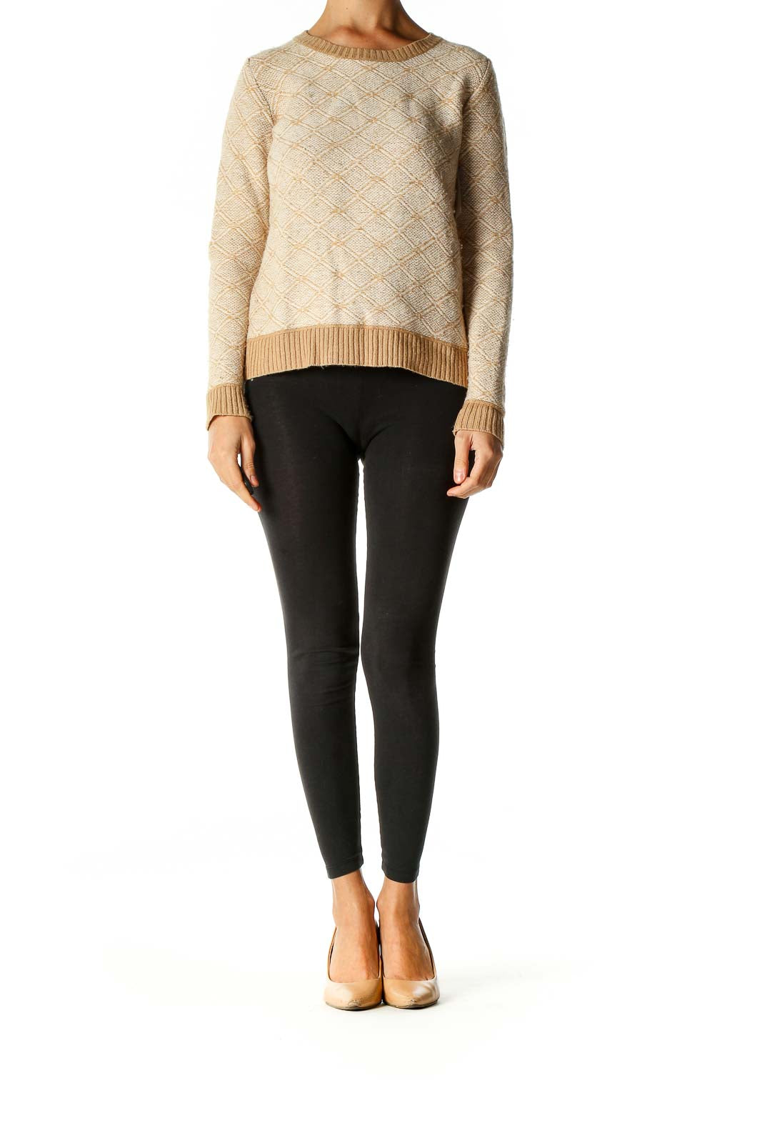 Beige Textured Sweater