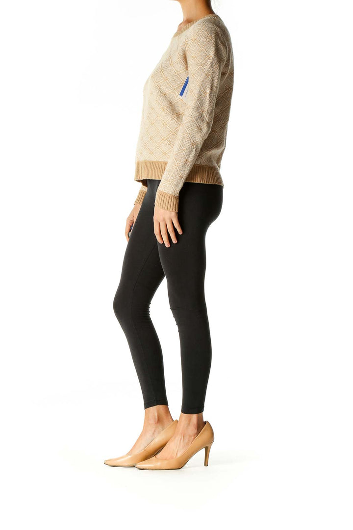 Beige Textured Sweater