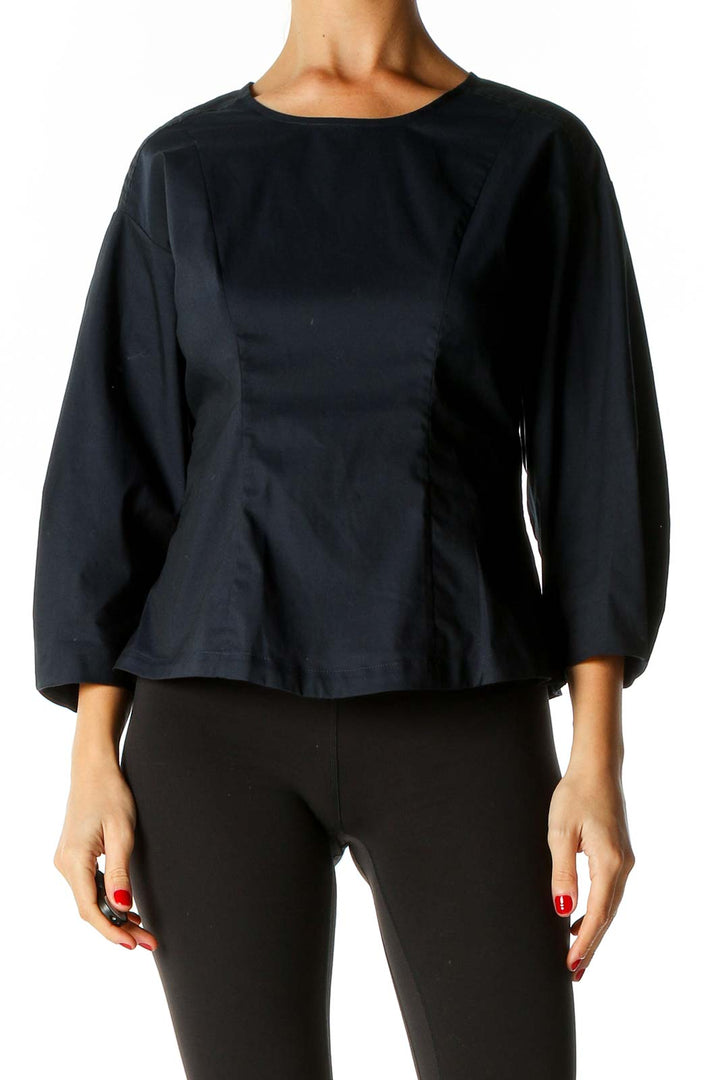 Black Solid All Day Wear Blouse