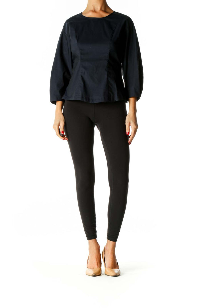 Black Solid All Day Wear Blouse