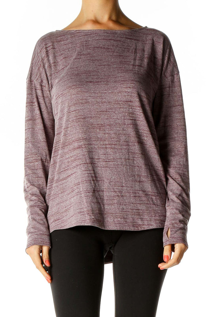 Purple Printed Activewear Top