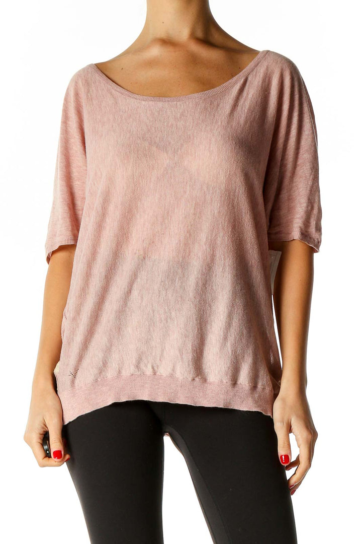 Pink Solid All Day Wear Sweater