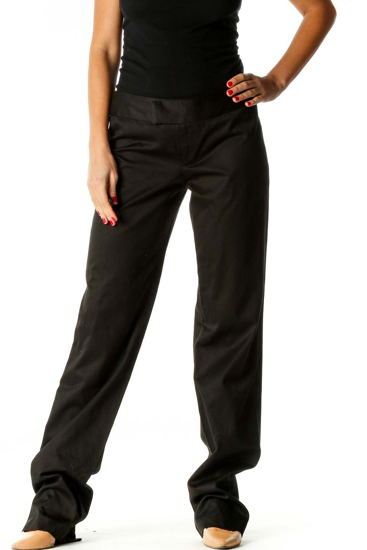 Black Solid Semiformal Trousers