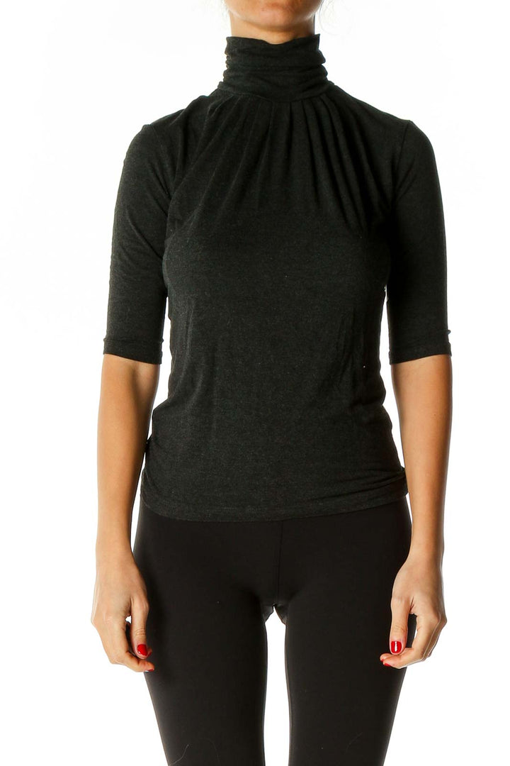 Black Solid All Day Wear Sweater