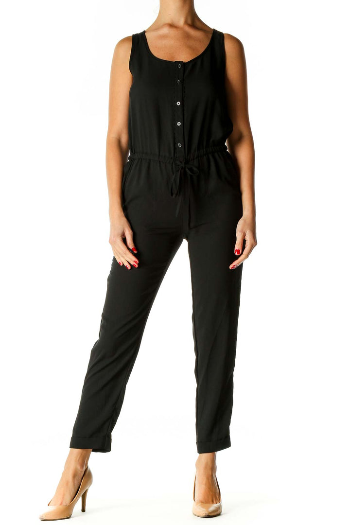 Black Solid Jumpsuit