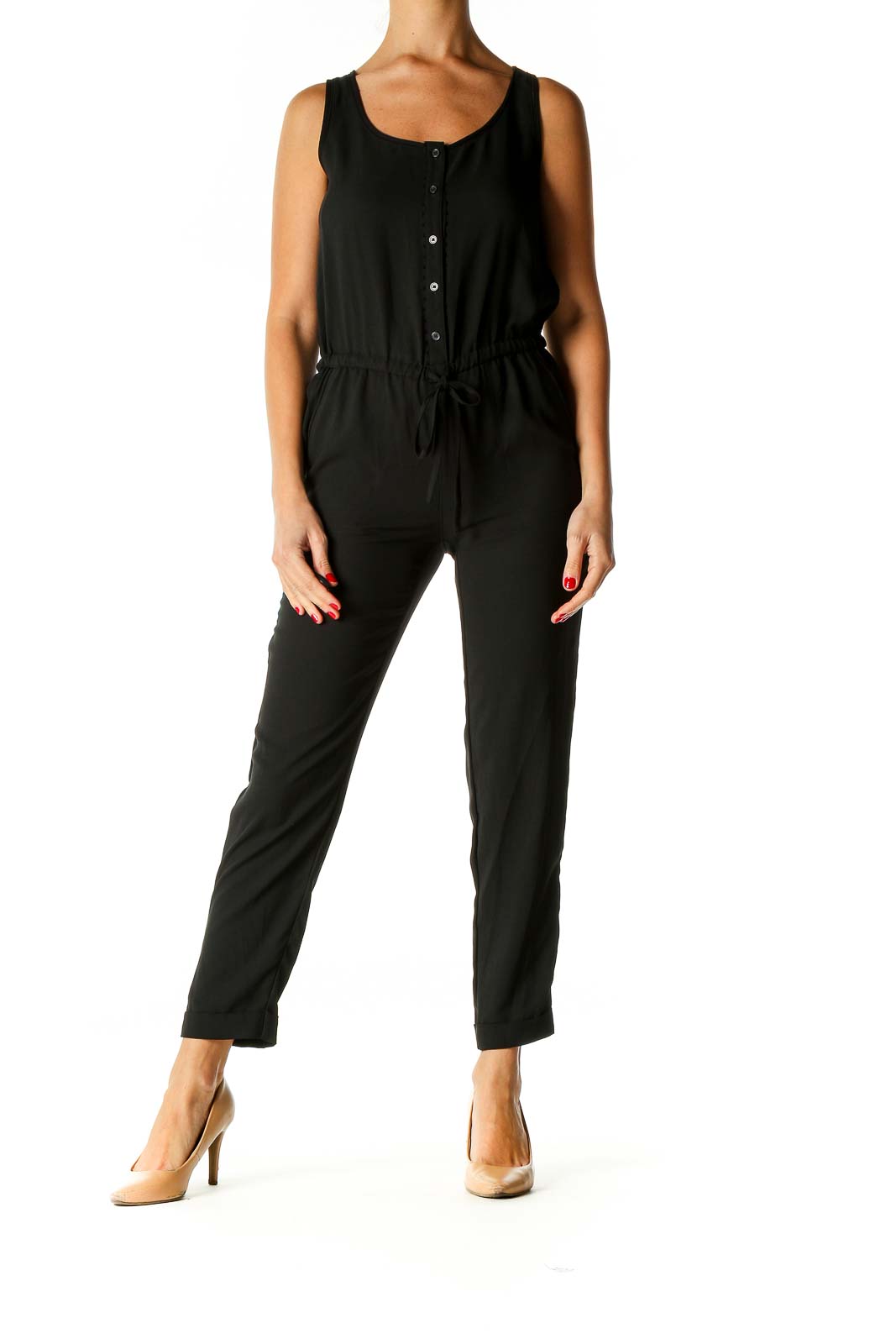 Black Solid Jumpsuit