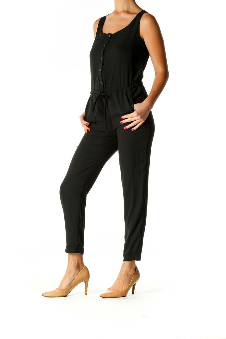 Black Solid Jumpsuit