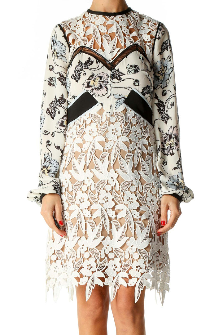 White Lace Holiday Shift Dress