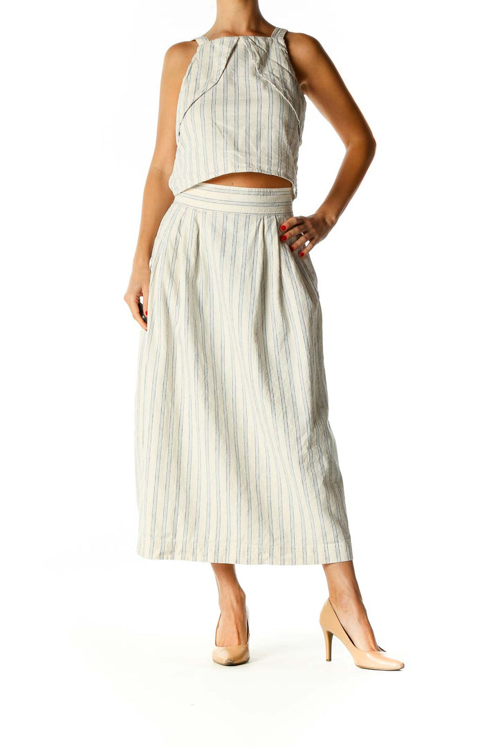 Beige All Day Wear A-Line Skirt