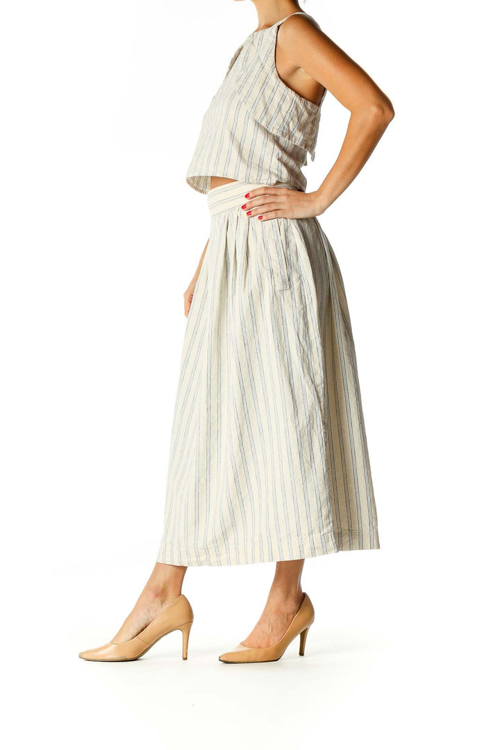 Beige All Day Wear A-Line Skirt