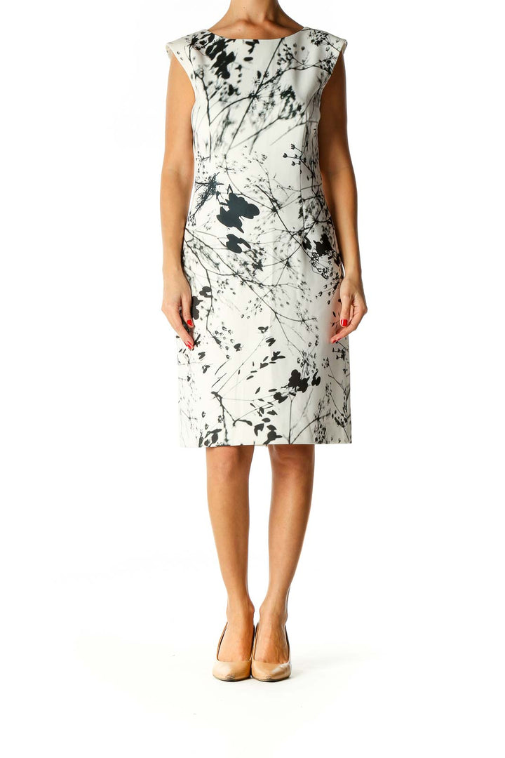 White Printed Sheath Dress