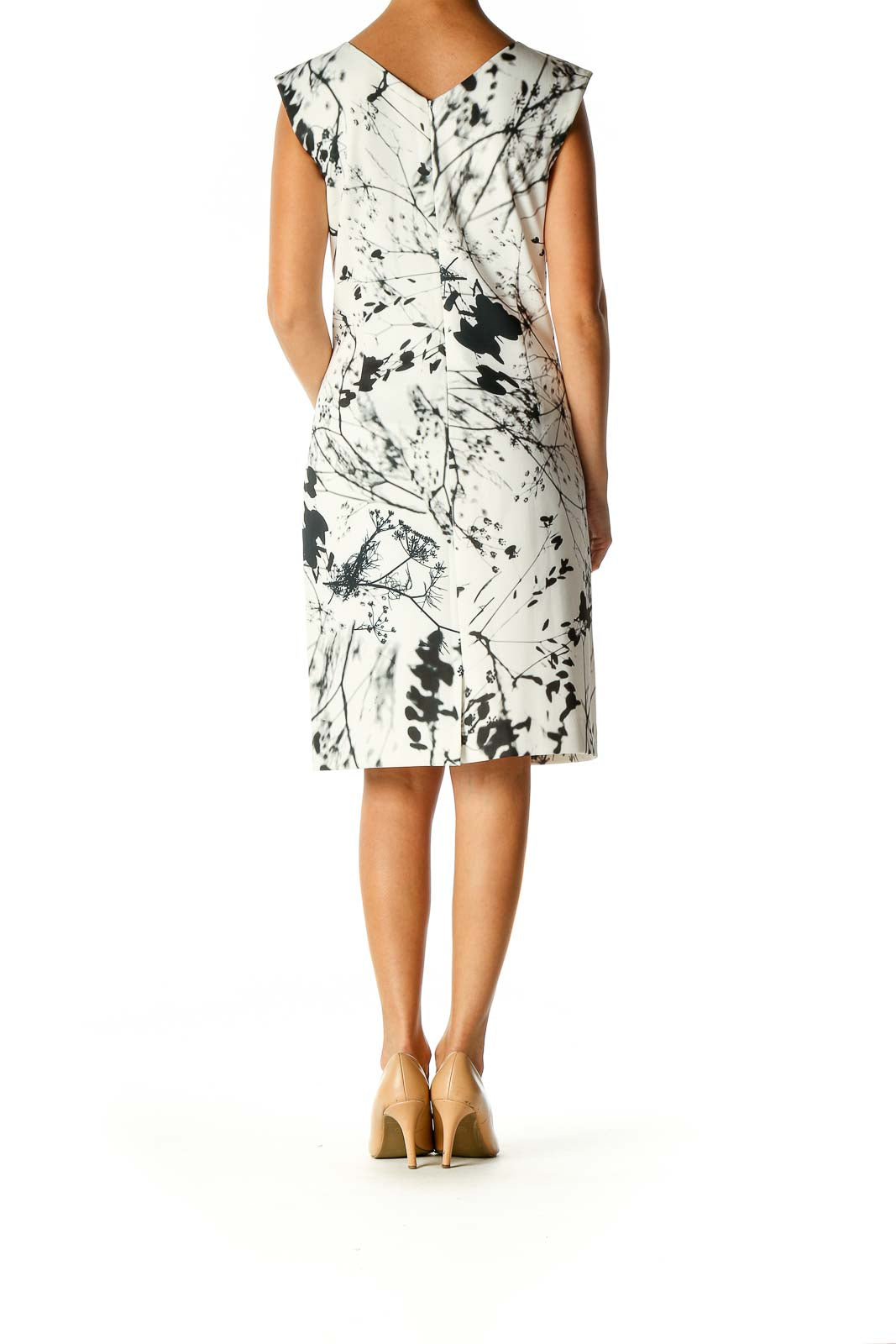 White Printed Sheath Dress