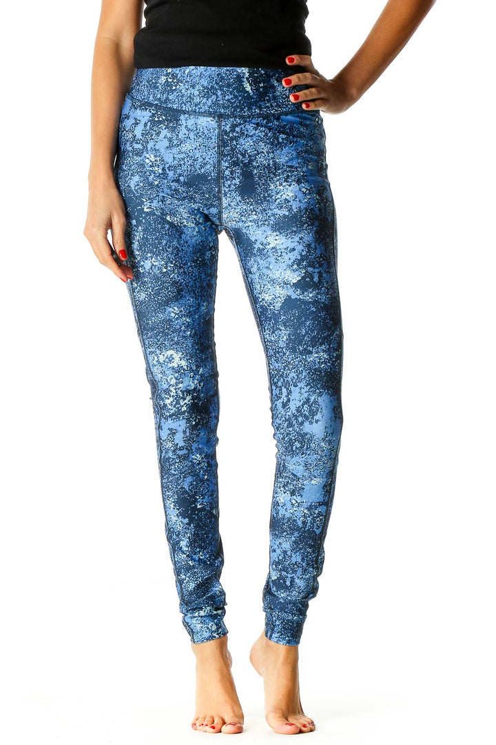 Blue Printed Activewear Leggings