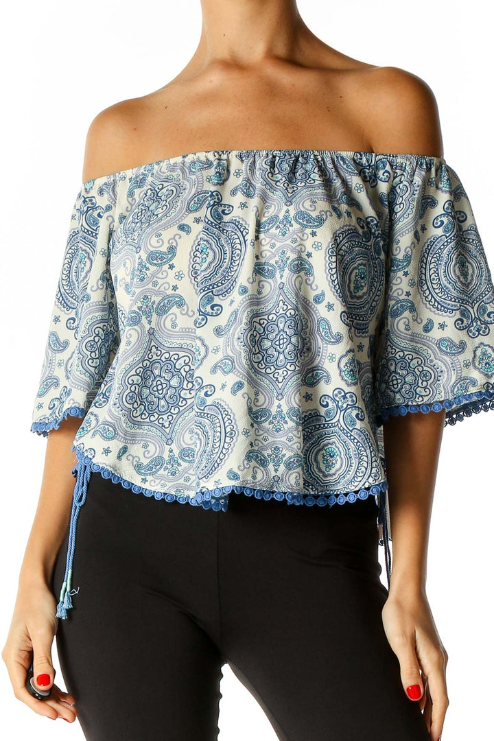 Blue Paisley Bohemian Blouse