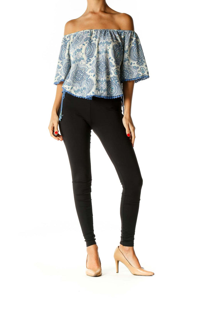 Blue Paisley Bohemian Blouse