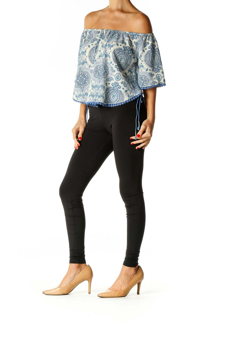 Blue Paisley Bohemian Blouse