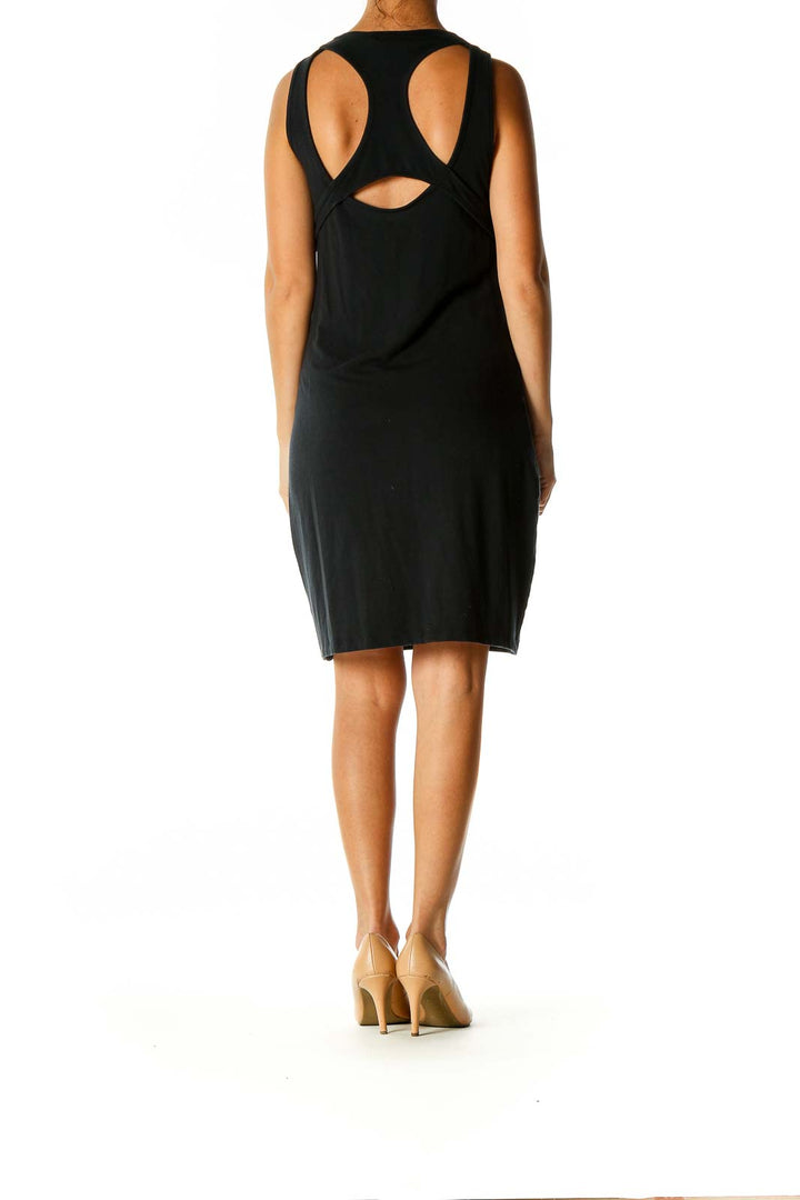 Black Solid Classic Sheath Dress