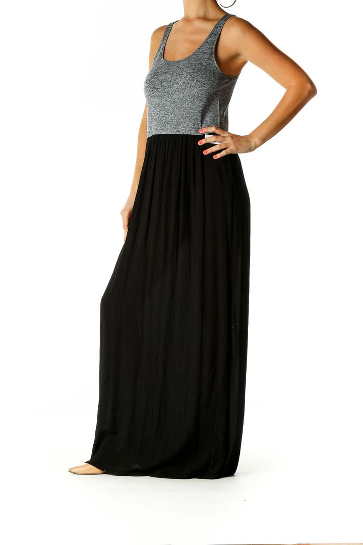 Black Colorblock Casual Dress