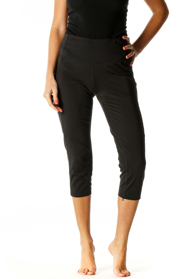 Black Solid Activewear Leggings