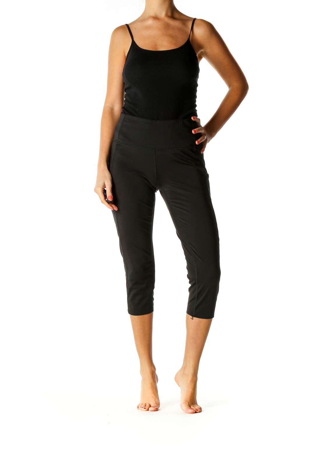 Black Solid Activewear Leggings