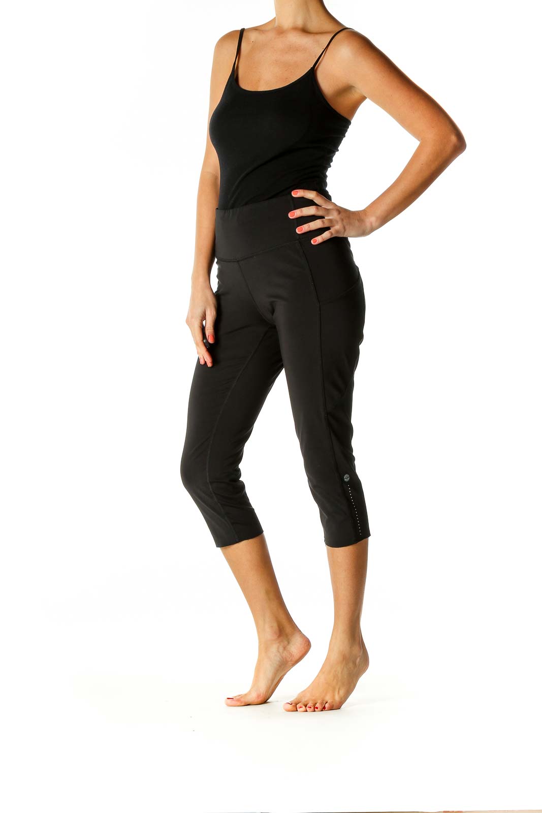 Black Solid Activewear Leggings