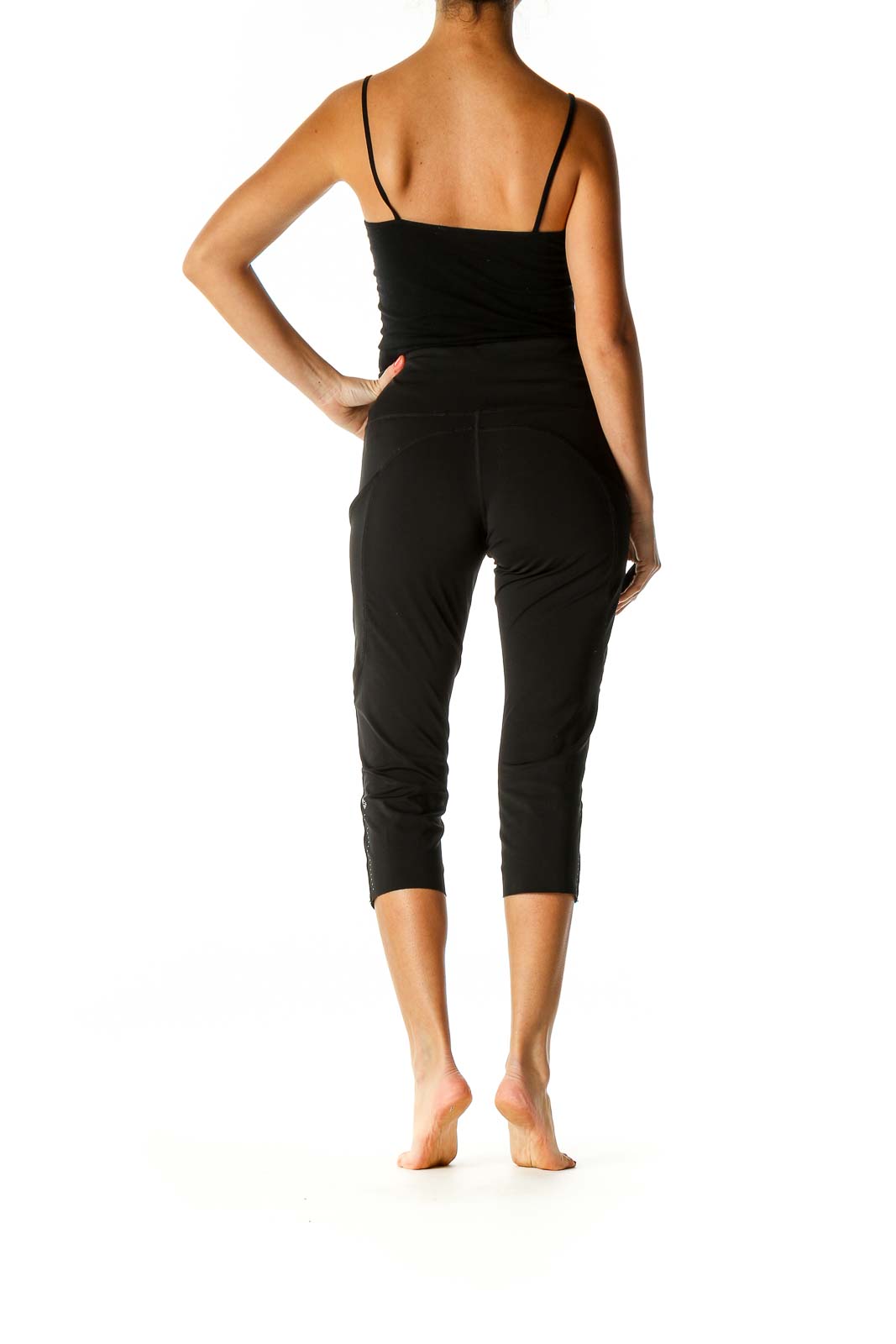 Black Solid Activewear Leggings