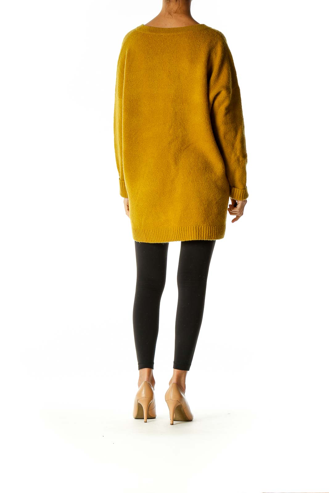 Yellow Textured All Day Wear Sweater