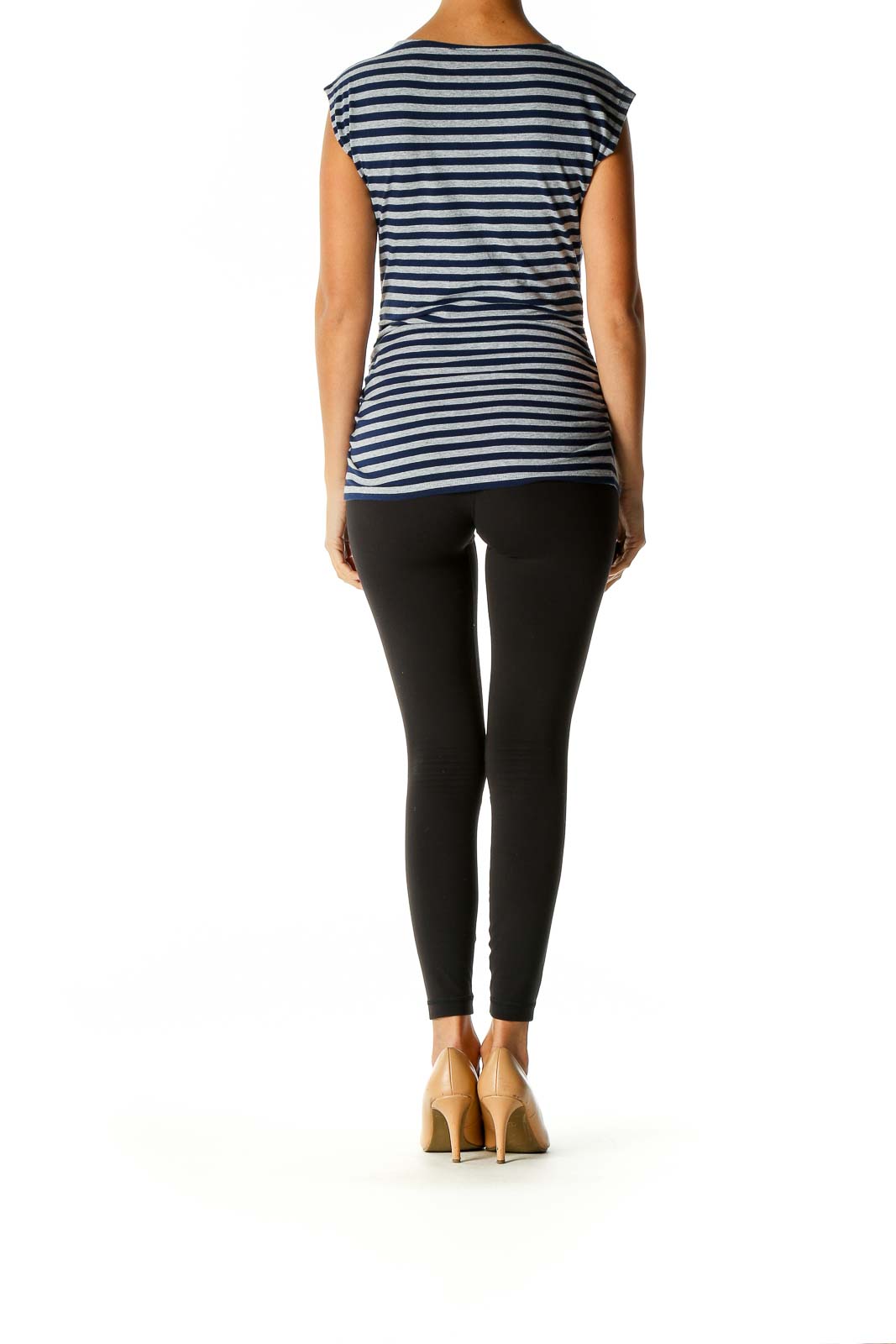 Blue Striped Casual T-Shirt