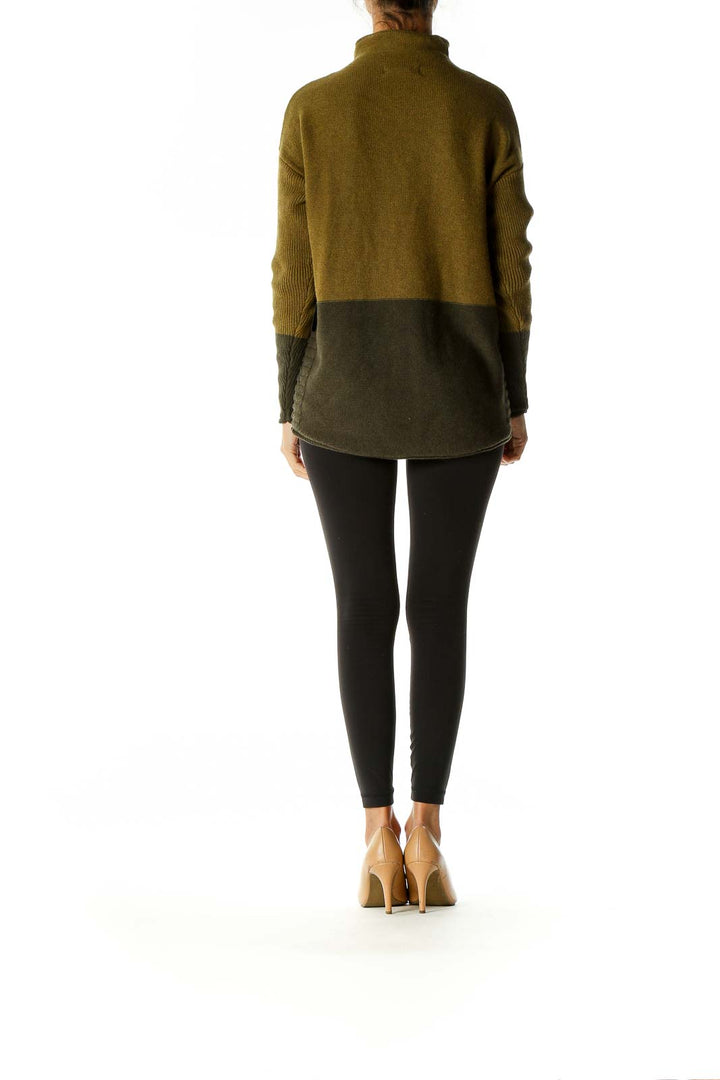 Green Colorblock All Day Wear Sweater