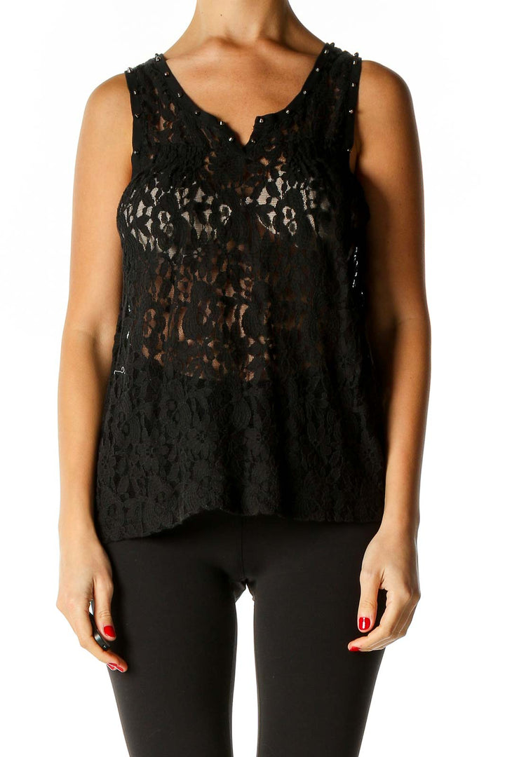 Black Lace Holiday Blouse