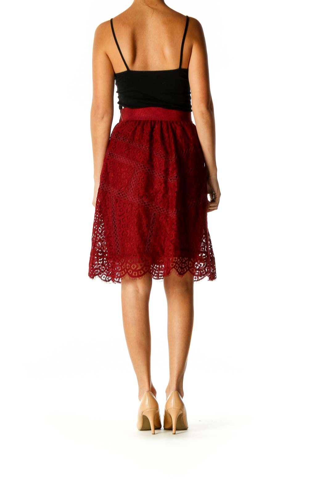 Red Brunch Flared Skirt