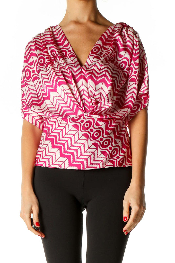 Pink Chevron Bohemian Blouse