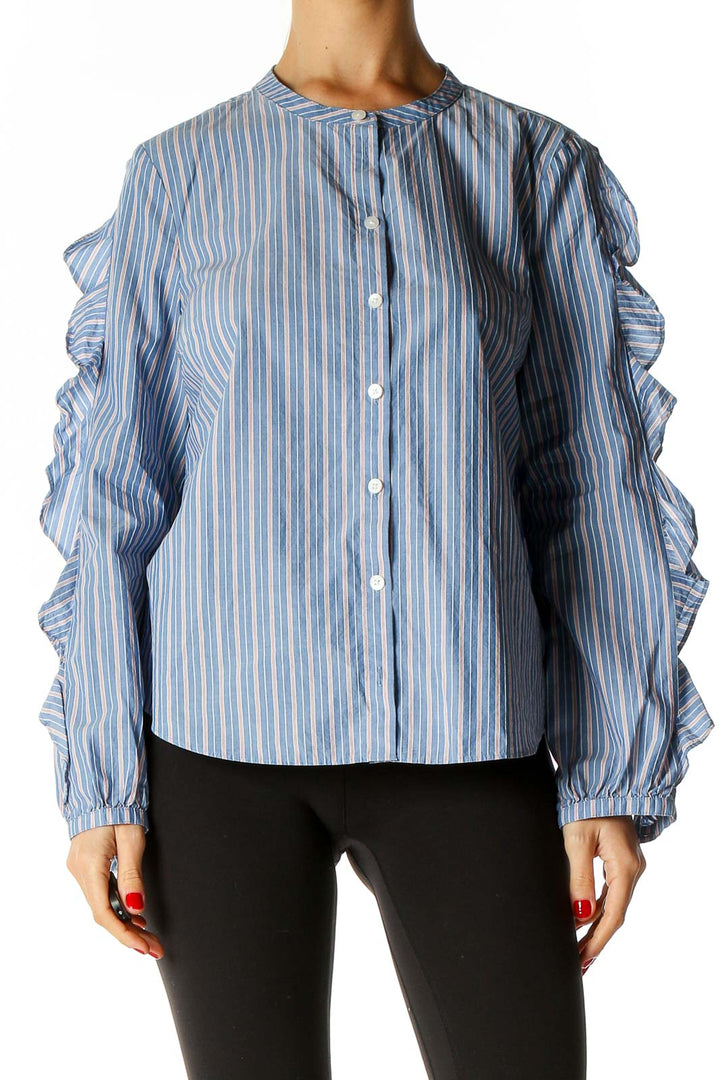 Blue Striped Bohemian Shirt