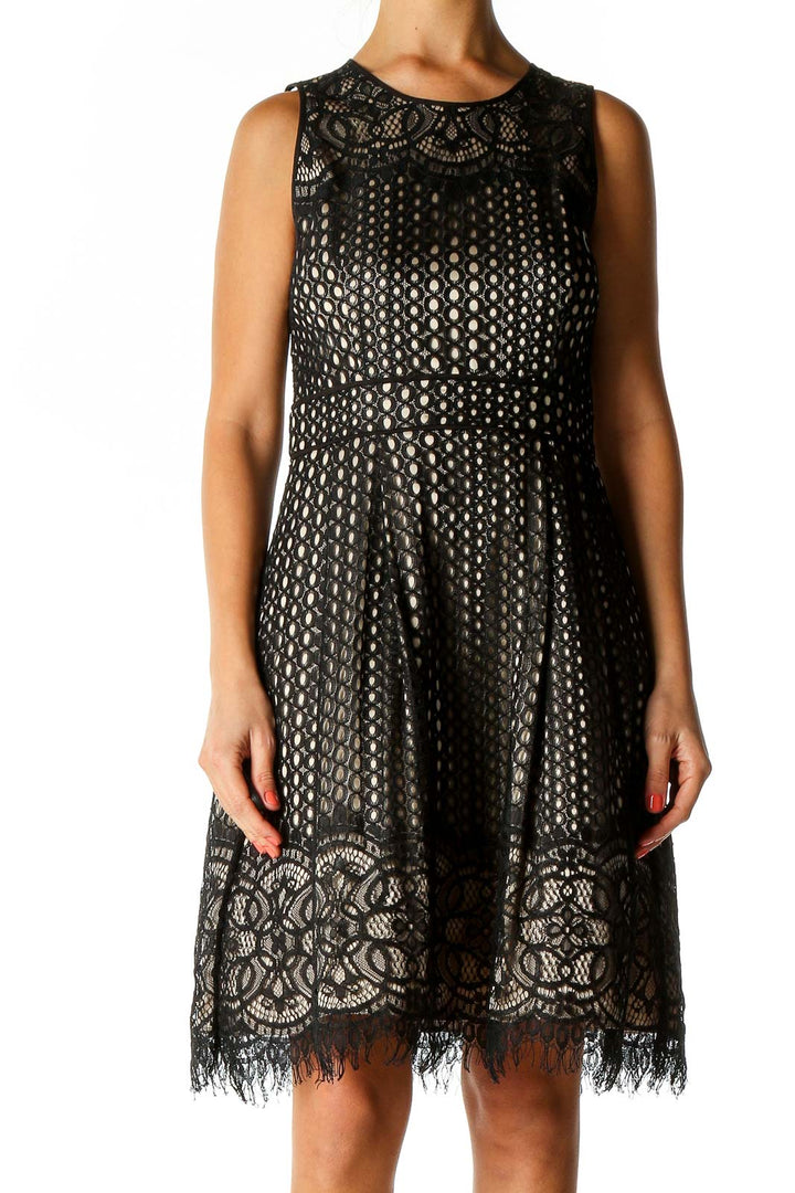 Black Sequin Cocktail Fit & Flare Dress