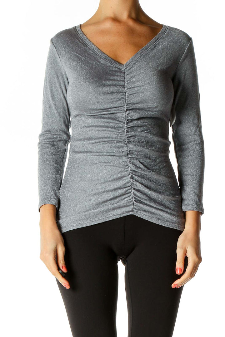 Gray Solid All Day Wear Top