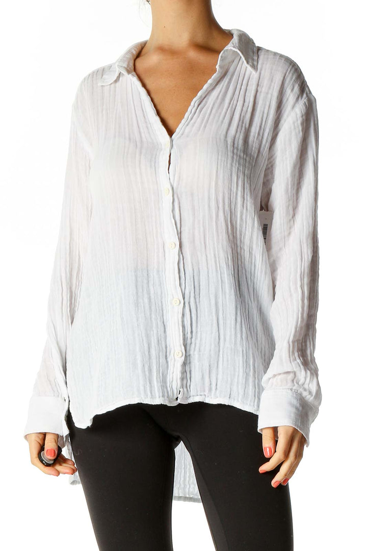 White Textured All Day Wear Shirt