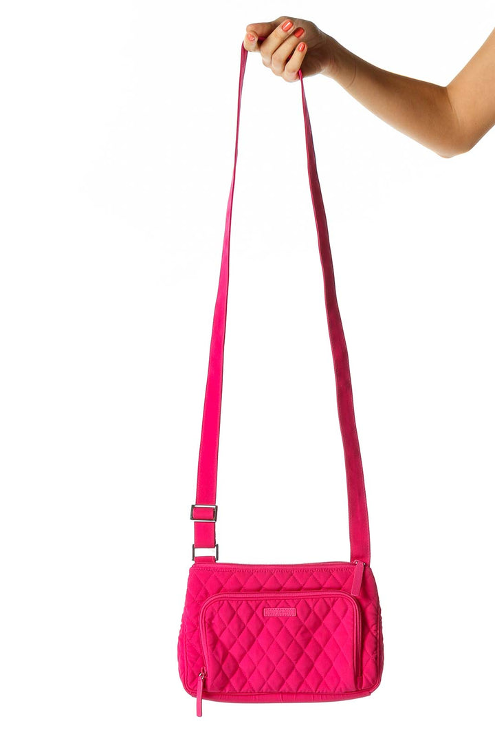 Pink Quilted Crossbody Bag