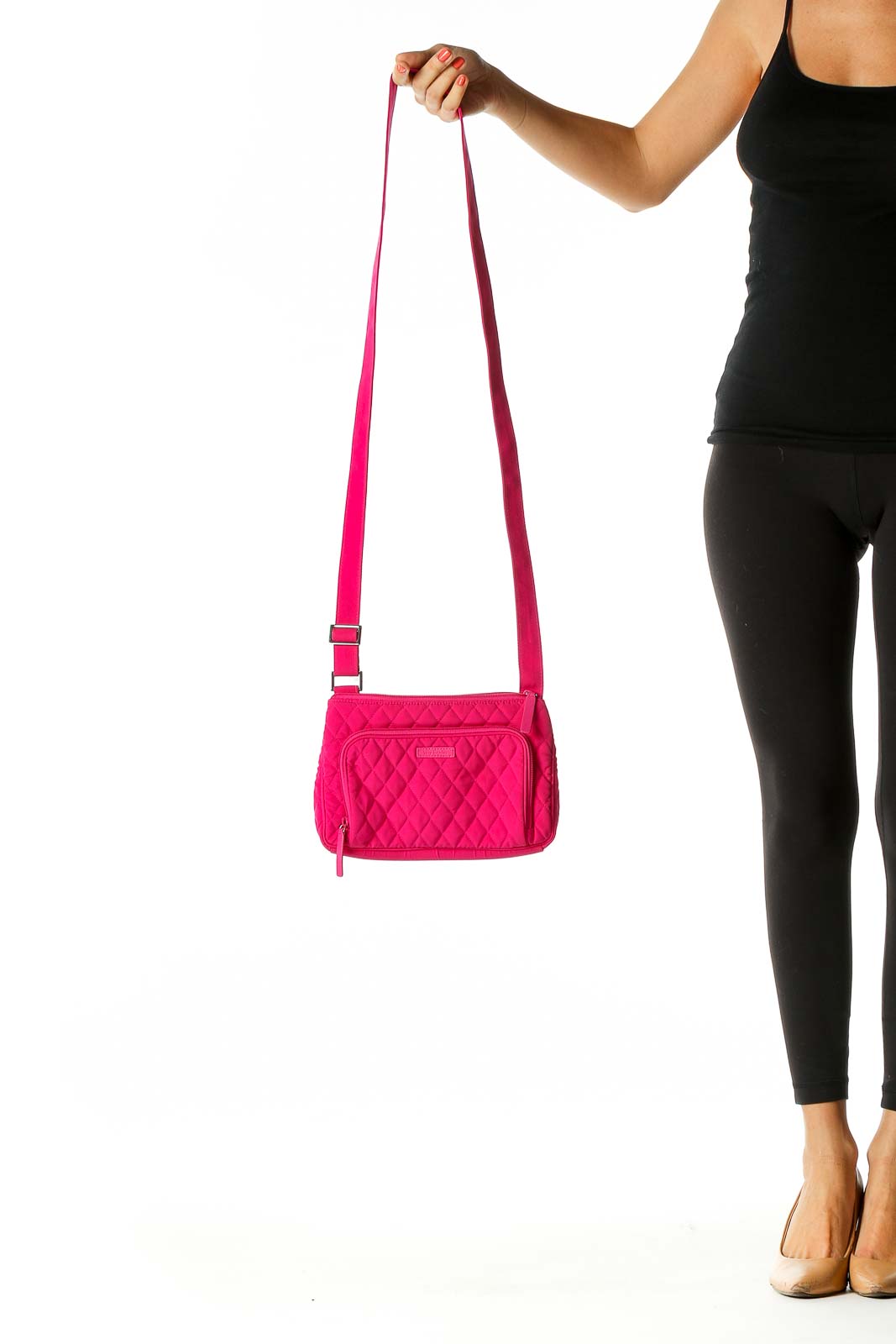 Pink Quilted Crossbody Bag