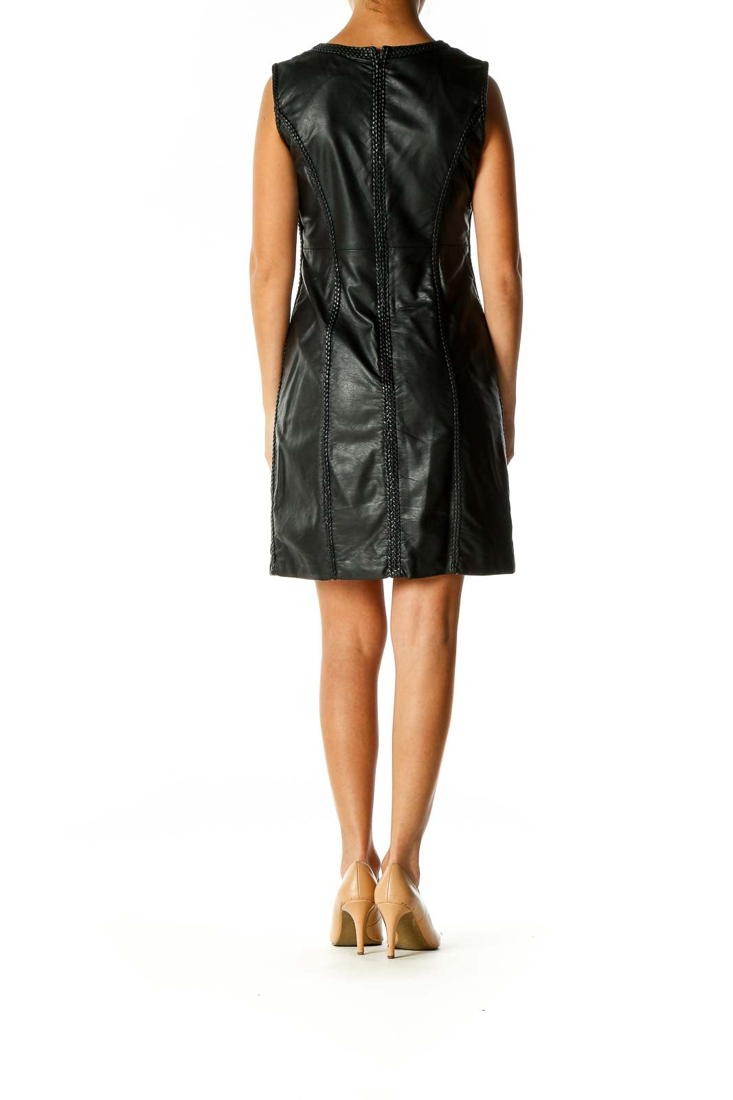 Black Solid Punk Shift Dress